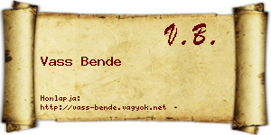 Vass Bende névjegykártya