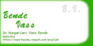 bende vass business card